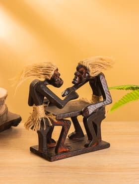 Сувенир «Аборигены и армреслинг», 18×16×9 см, дерево