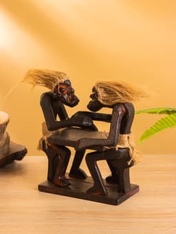 Сувенир «Аборигены и армреслинг», 18×16×9 см, дерево