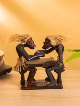 Сувенир «Аборигены и армреслинг», 18×16×9 см, дерево
