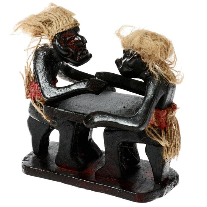 Сувенир «Аборигены и армреслинг», 18×16×9 см, дерево