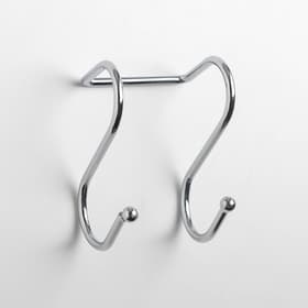 Набор крючков для рейлинга двойной, 2 шт., d=2.5 см, хромированный