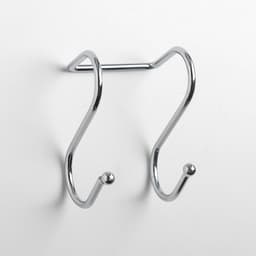Набор крючков для рейлинга двойной, 2 шт., d=2.5 см, хромированный