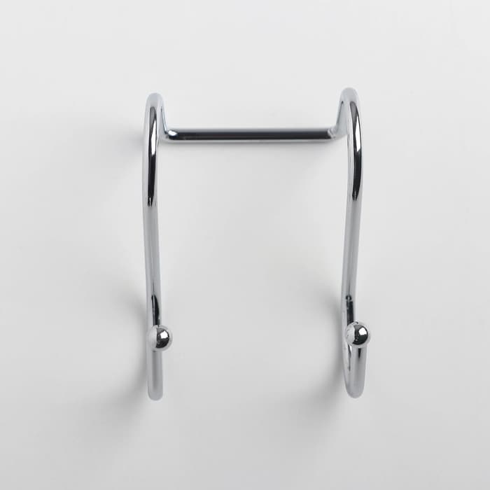 Набор крючков для рейлинга двойной, 2 шт., d=2.5 см, хромированный