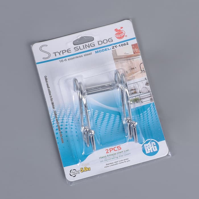 Набор крючков для рейлинга двойной, 2 шт., d=2.5 см, хромированный