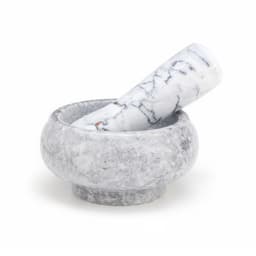 Ступка с пестиком, 75 мл, 5 см, камень, белая