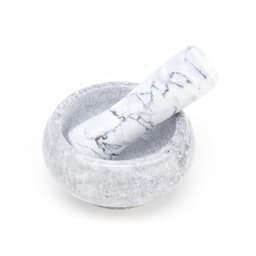 Ступка с пестиком, 75 мл, 5 см, камень, белая