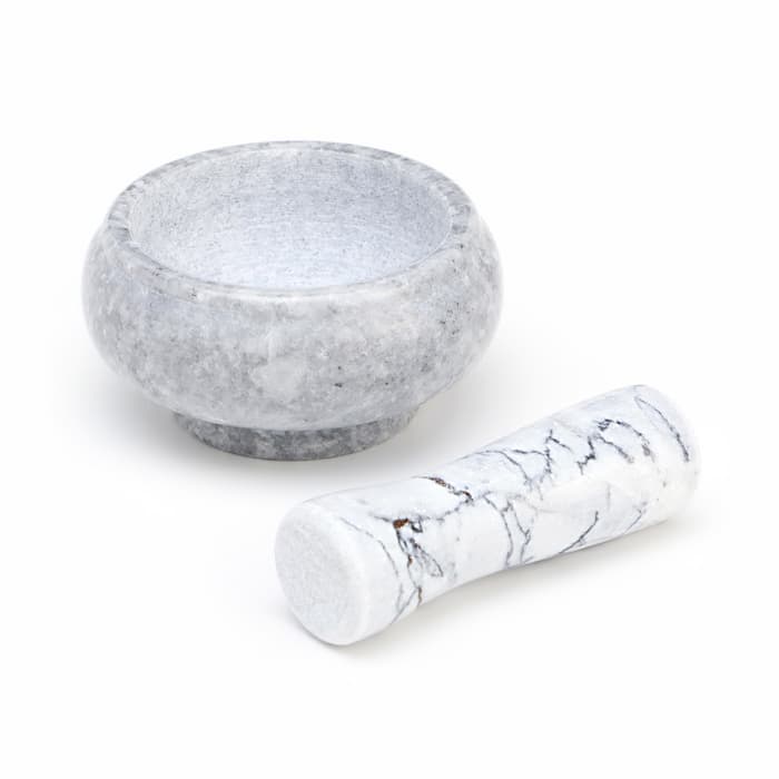 Ступка с пестиком, 75 мл, 5 см, камень, белая