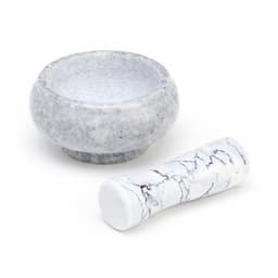 Ступка с пестиком, 75 мл, 5 см, камень, белая