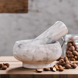 Ступка с пестиком, 75 мл, 5 см, камень, белая