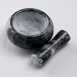 Ступка с пестиком, 75 мл, d=8 см, h=5 см, пестик 9 см, камень, чёрная