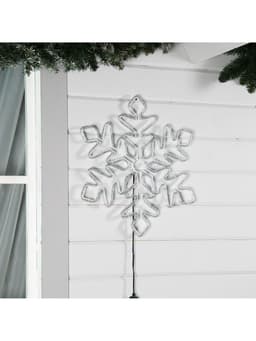 Светодиодная фигура «Снежинка», 54 см, дюралайт, 120 LED, 220 В, мерцание, свечение синий/белый