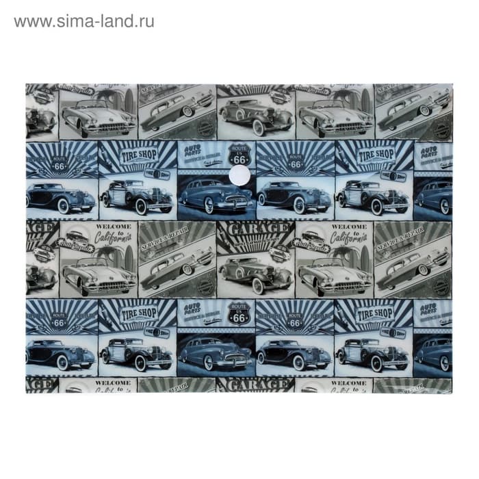 Папка-конверт на кнопке, А5, 180 мкм, МИКС