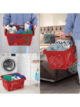 Корзина покупательская пластиковая, 20 л, 2 пластиковые ручки, красная