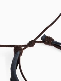 Браслет кожаный с подвеской «Бабочка и Бусины», d=5 см, 3 нити, разноцветный