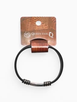 Браслет унисекс «Стиль» прямоугольник с тройными вставками, цвет чёрный с серебром, 23 см