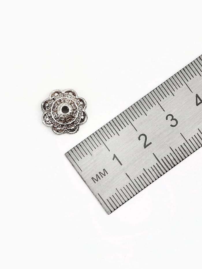 Шапочки для бусин (набор 10 шт.), 1.4×1.4×0.6 см, цвет черненое серебро