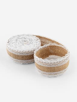 Лента холщовая «Кружево», натуральная, 37 мм, 4.5±0.5 м, белая