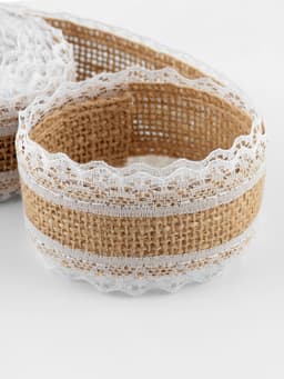 Лента холщовая «Кружево», натуральная, 37 мм, 4.5±0.5 м, белая