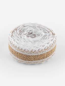 Лента холщовая «Кружево», натуральная, 37 мм, 4.5±0.5 м, белая