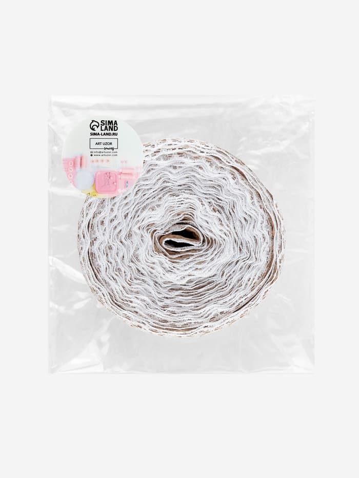 Лента холщовая «Кружево», натуральная, 37 мм, 4.5±0.5 м, белая