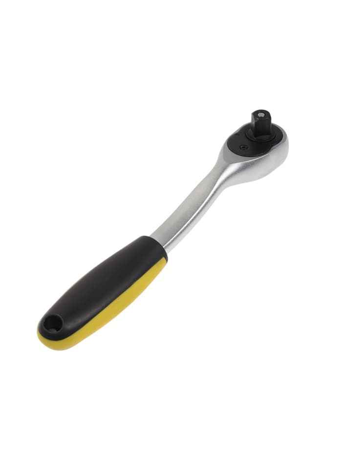 Вороток с трещоткой ТУНДРА, CrV, квадрат 1/2", 2К рукоятка, 72 зубца, 250 мм