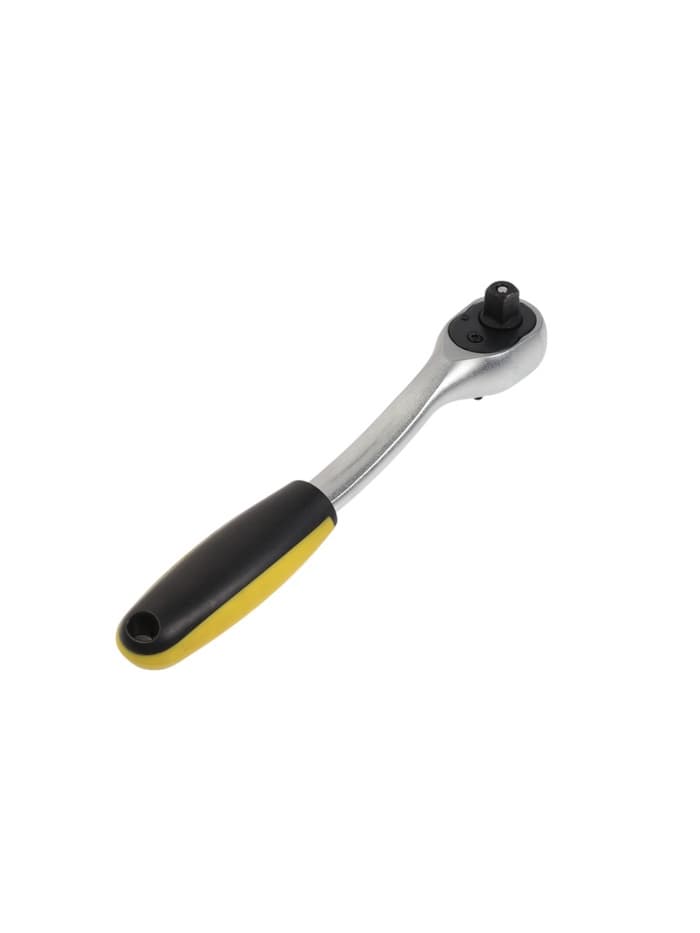 Вороток с трещоткой ТУНДРА, CrV, квадрат 3/8", 2К рукоятка, 72 зубца, 200 мм