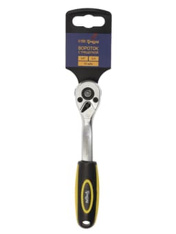 Вороток с трещоткой ТУНДРА, CrV, квадрат 1/4", 2К рукоятка, 72 зубца, 150 мм