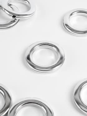 Люверсы для штор, d = 4,3/6.5 см, 10 шт., цвет серебряный