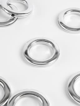 Люверсы для штор, d = 4,3/6.5 см, 10 шт., цвет серебряный