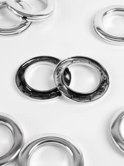 Люверсы для штор, d = 4,3/6.5 см, 10 шт., цвет серебряный