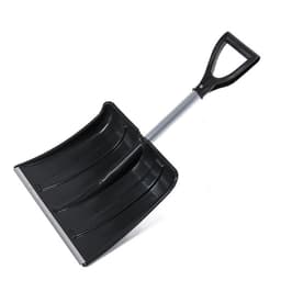Лопата для уборки снега, автомобильная, пластиковый ковш 380×370 мм, алюминиевая планка, алюминиевый черенок, с ручкой