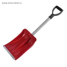 Лопата автомобильная пластиковая, ковш 240×300 мм, с алюминиевой планкой, алюминиевый черенок, 72-85 см, МИКС