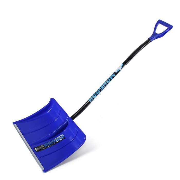 Лопата для уборки снега, пластиковый ковш 500×375 мм, алюминиевая планка, алюминиевый черенок, с ручкой