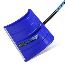 Лопата для уборки снега, пластиковый ковш 500×375 мм, алюминиевая планка, алюминиевый черенок, с ручкой