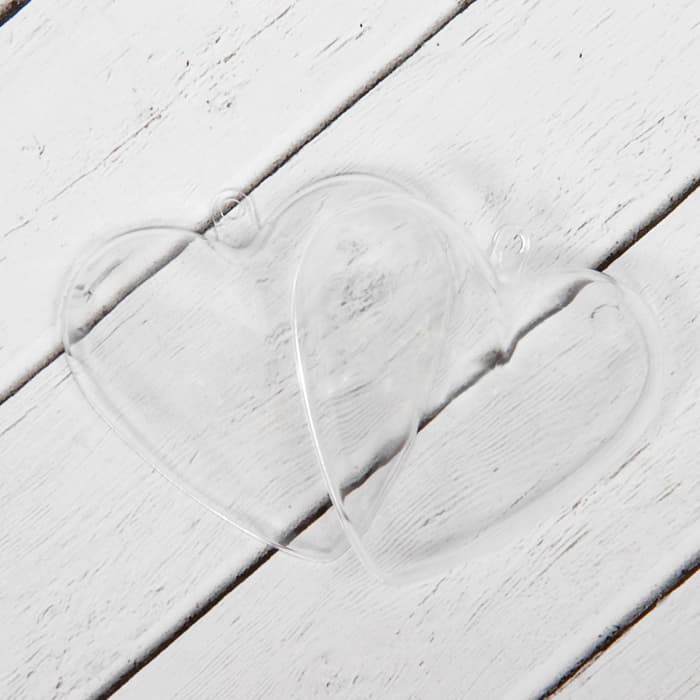 Заготовка - подвеска, раздельные части «Сердце», размер собранного: 6×6×3.6 см