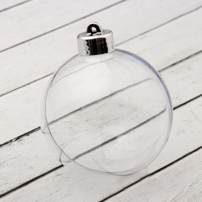 Ёлочный шар заготовка, раздельные части «Шар с съемной пуцкой», диаметр собранного 8 см