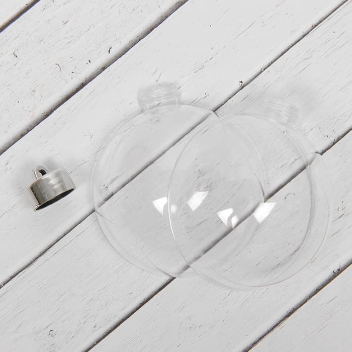 Ёлочный шар заготовка, раздельные части «Шар с съемной пуцкой», диаметр собранного 8 см