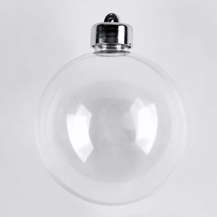 Ёлочный шар заготовка, раздельные части «Шар с съемной пуцкой», диаметр собранного 8 см