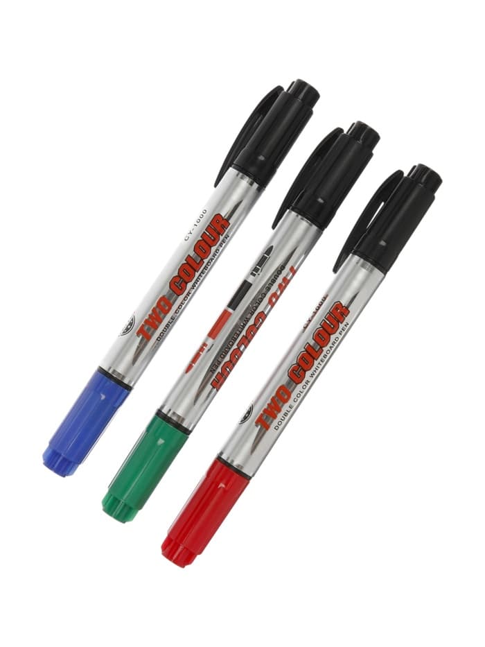 Маркер для доски, узел 2.5 мм, ширина линии 2.5 мм, двусторонний, водный, МИКС