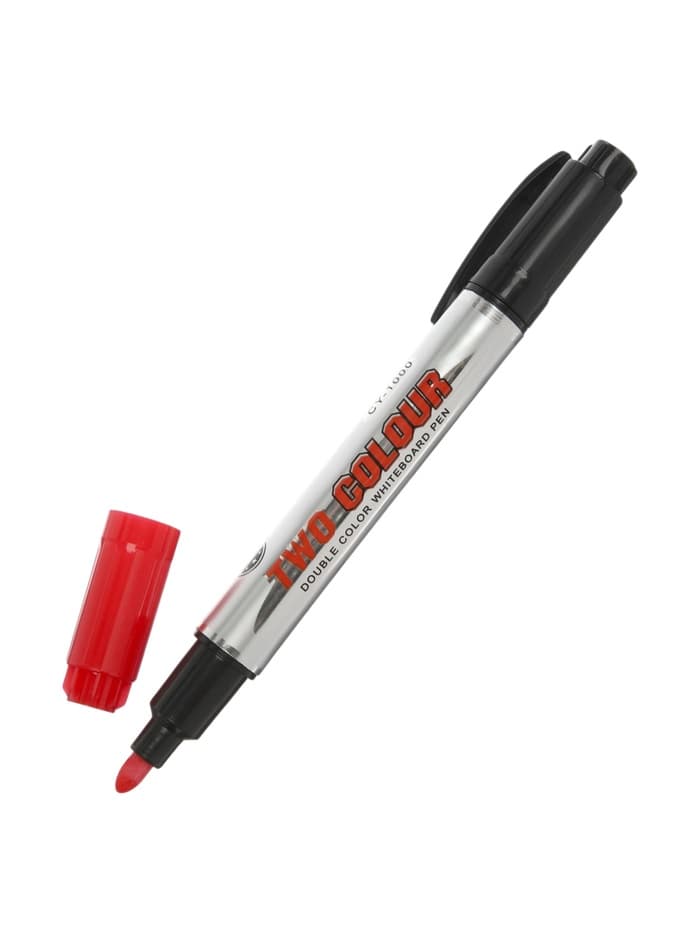 Маркер для доски, узел 2.5 мм, ширина линии 2.5 мм, двусторонний, водный, МИКС