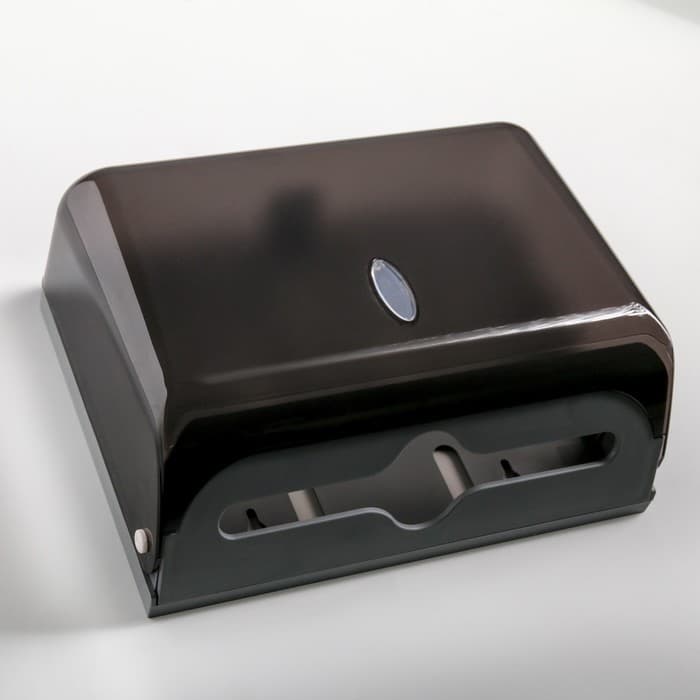 Диспенсер для бумажных полотенец в листах, пластиковый (макс. 200 шт.), 27×11×20.5 см, чёрный