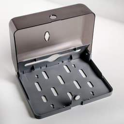 Диспенсер для бумажных полотенец в листах, пластиковый (макс. 200 шт.), 27×11×20.5 см, чёрный