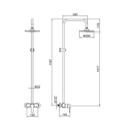 Душевая система Accoona A8392-1, однорычажная, с тропическим душем, хром