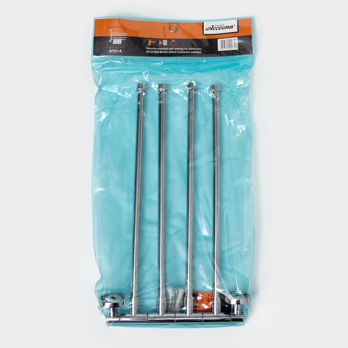 Держатель для полотенец с 4-мя поворотными панелями, Accoona A121-4, хром