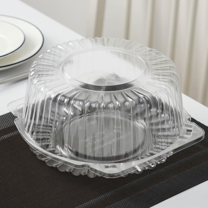 Контейнер для торта одноразовый с неразъёмной крышкой ИП-52 В, 23×11.4 см, внутренний 21×10.1 см, пластик, прозрачный