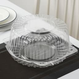 Контейнер для торта одноразовый с неразъёмной крышкой ИП-52 В, 23×11.4 см, внутренний 21×10.1 см, пластик, прозрачный