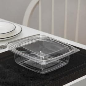 Контейнер одноразовый с неразъёмной крышкой ПР-СК-РГ-А, пластик, 750 мл, 16.8×6 см, прозрачный