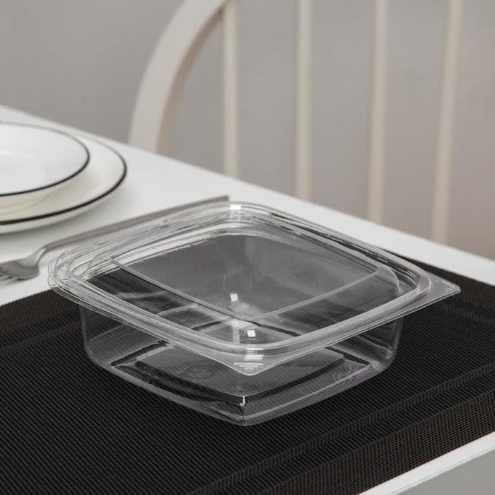 Контейнер одноразовый с неразъёмной крышкой ПР-СК-РГ-А, пластик, 750 мл, 16.8×6 см, прозрачный