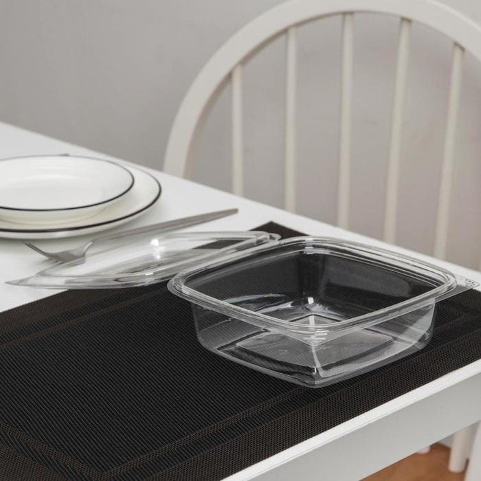 Контейнер одноразовый с неразъёмной крышкой ПР-СК-РГ-А, пластик, 750 мл, 16.8×6 см, прозрачный