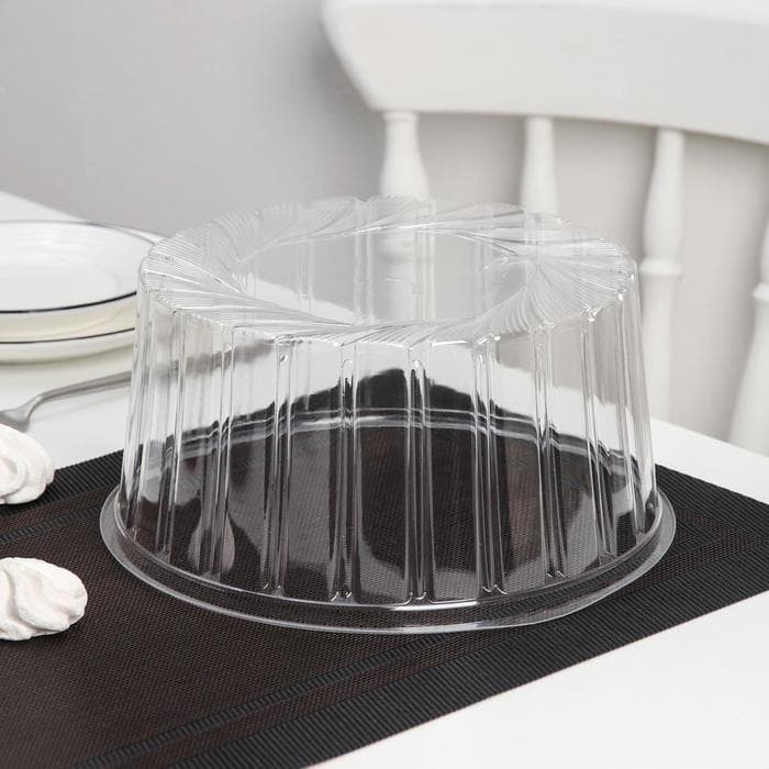 Крышка для тортницы пластиковая одноразовая ПР-Т-1430, 25×13 см, внутренний 22×11.7 см, прозрачная
